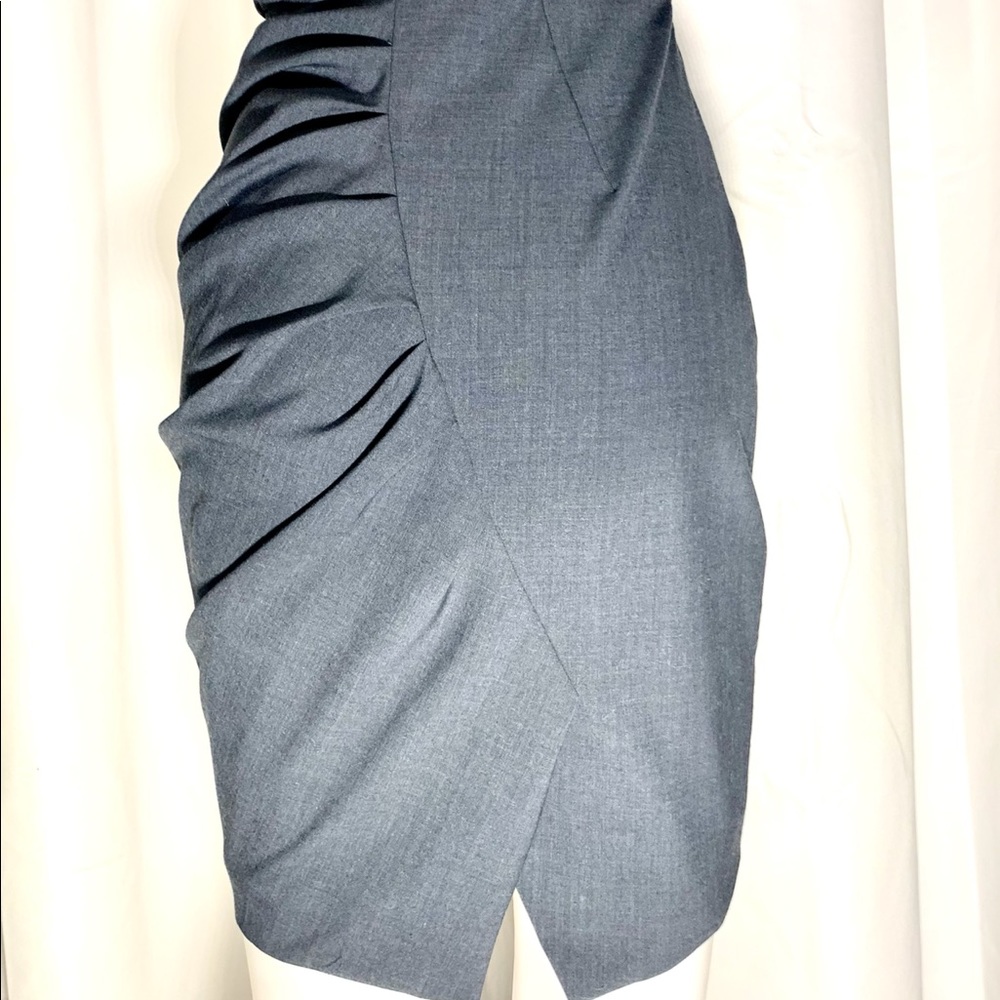 Cynthia Steffe $295 V-Neck Ruched Grey Dress NWT 2 - Picture 6 of 7
